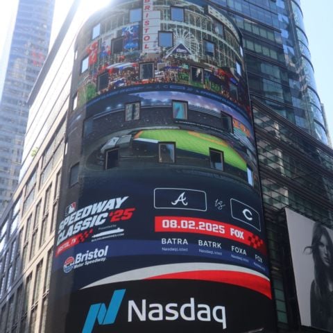 The MLB Speedway Classic Pace Car was in New York City making the rounds and the game was featured on the prominent NASDAQ billboard in Times Square.