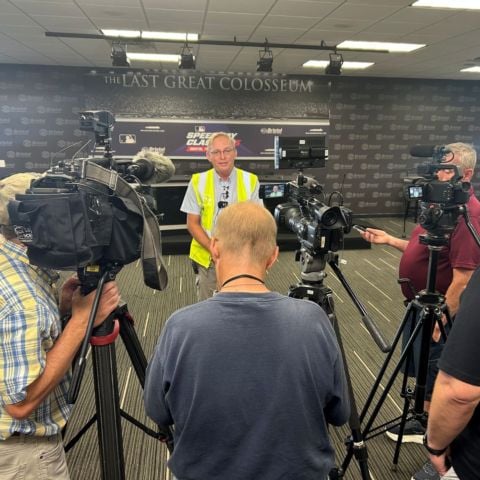 Murray Cook, the MLB Field Specialist, spoke to media today about the turf installation process.