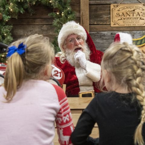 Santa Claus will be visiting with children at the Barter Theatre Santa Hut during Food City Speedway In Lights.