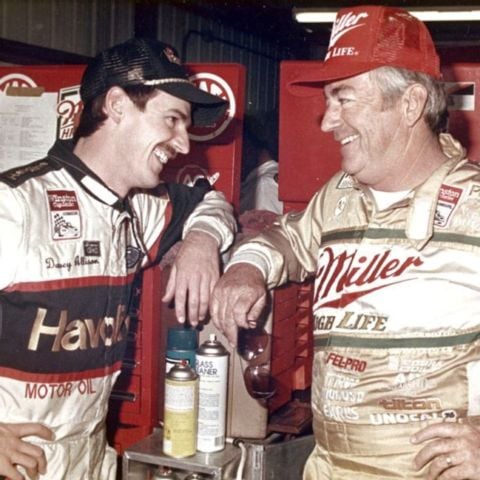 Davey Allison (left) won at Bristol in 1990 and his father Bobby Allison claimed four BMS victories in his career.