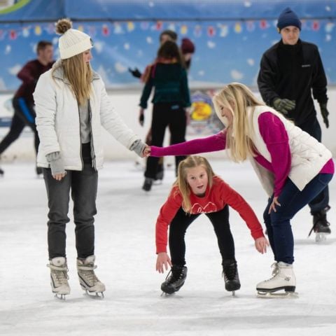 After you tour Food City Speedway in Lights you should make a stop at the Tri-Cities Airport Ice Rink presented by Stateline Services. The rink is located at BMS Entrance 1 by the It's Bristol Baby! monument.