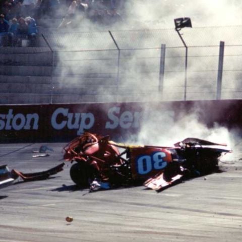 Michael Waltrip is famous for a violent crash at Bristol in 1990 where his car received heavy damage after impacting the outside wall and he walked away relatively unscathed.