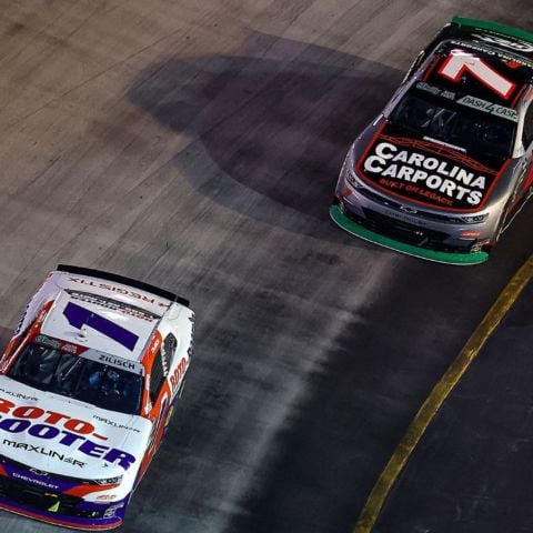 Connor Zilisch (1) won the Suburban Propane 300 and Justin Allgaier (7) claimed the $100,000 Dash 4 Cash bonus Saturday night at Bristol Motor Speedway.