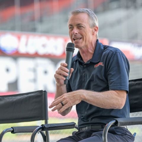Clay Millican served as driving coach and made ceremonial first pass on Bristol Dragway's new track surface.