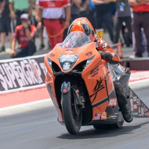 Defending Super Grip NHRA Thunder Valley Nationals winner Richard Gadson won the Pro Stock Motorcycle #2Fast2Tasty Challenge Saturday at Bristol Dragway.