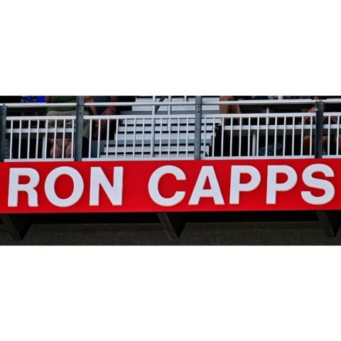 Ron Capps' name also was installed high up on the fascia of the tower at the Legends of Thunder Valley Tribute Wall.