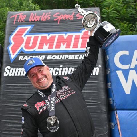 Bristol Pro Mod winner Jason Collins said he wasn't supposed to win Sunday's race at historic Bristol Dragway, but he did anyway.