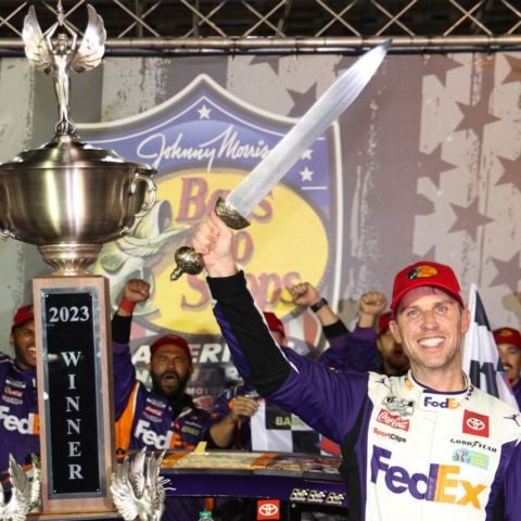 Denny Hamlin is seeking his third straight Cup Series win at Bristol.