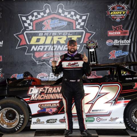 Chris Ferguson won the Super Late Model feature Friday at the Karl Kustoms Bristol Dirt Nationals.