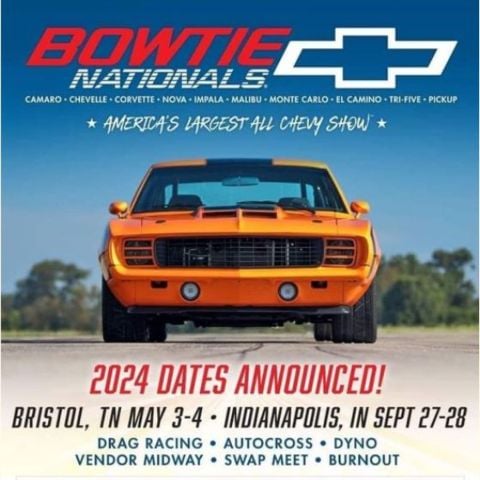 The Bowtie Nationals will visit Bristol Dragway in 2024, a weekend event similar to the former Super Chevy Show.