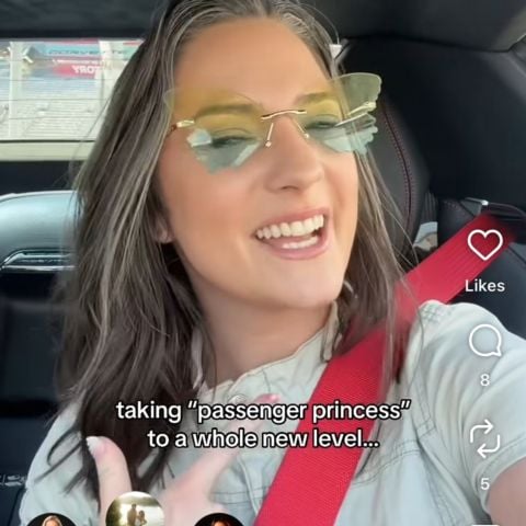 Haley May Campbell called herself a "Passenger Princess" during her track lap.