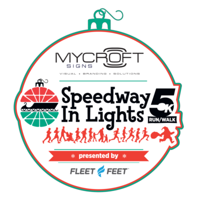 Mycroft Signs Speedway in Lights 5K Logo